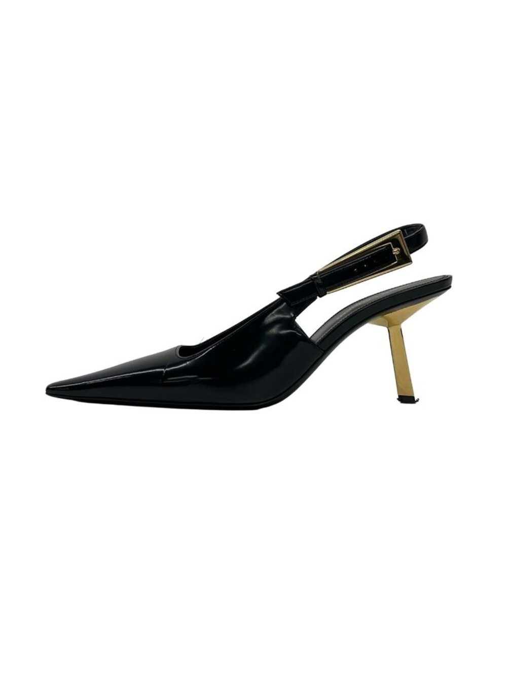 Saint Laurent Paris Sandals Black Gold Leather